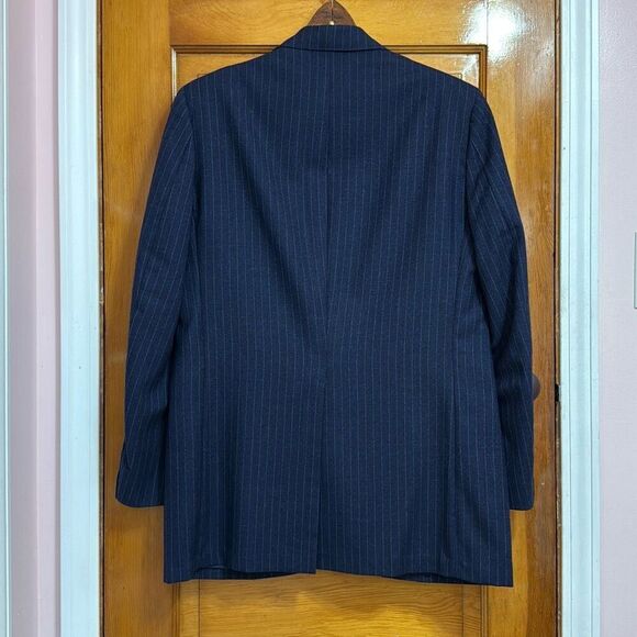 Sears Vintage Wool Navy Pinstriped Blazer Men’s 40L - Picture 4 of 7